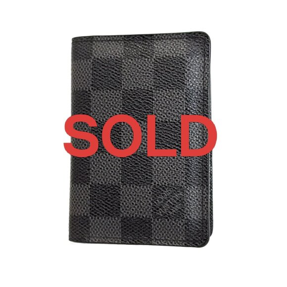 LOUIS VUITTON Organizer de Poshe Damier Graphite Card Case 211-072125 - Picture 1 of 4